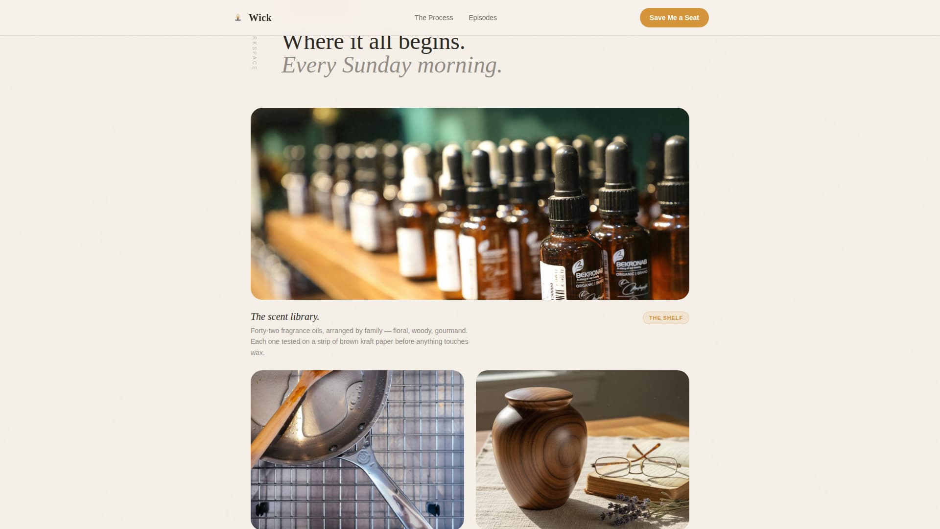 Wick — Mastercraft Candle Artistry Landing Page Template