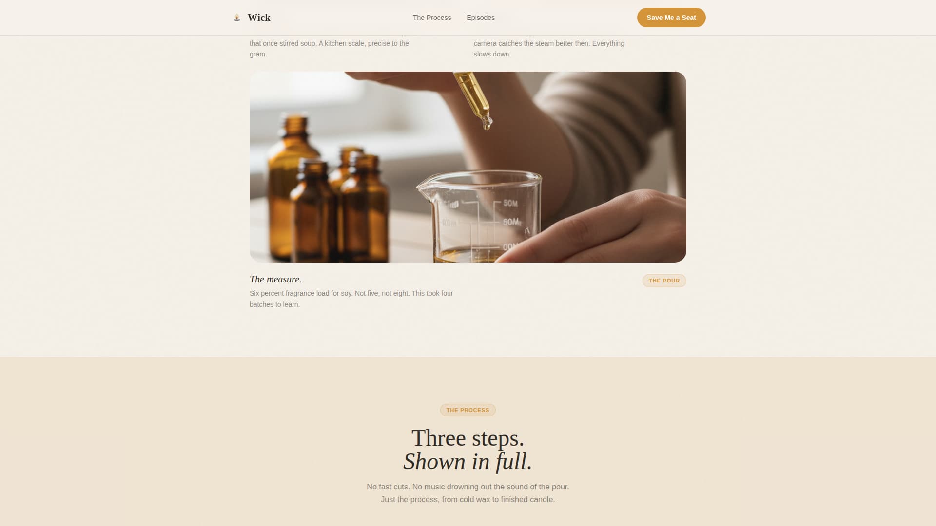 Wick — Mastercraft Candle Artistry Landing Page Template