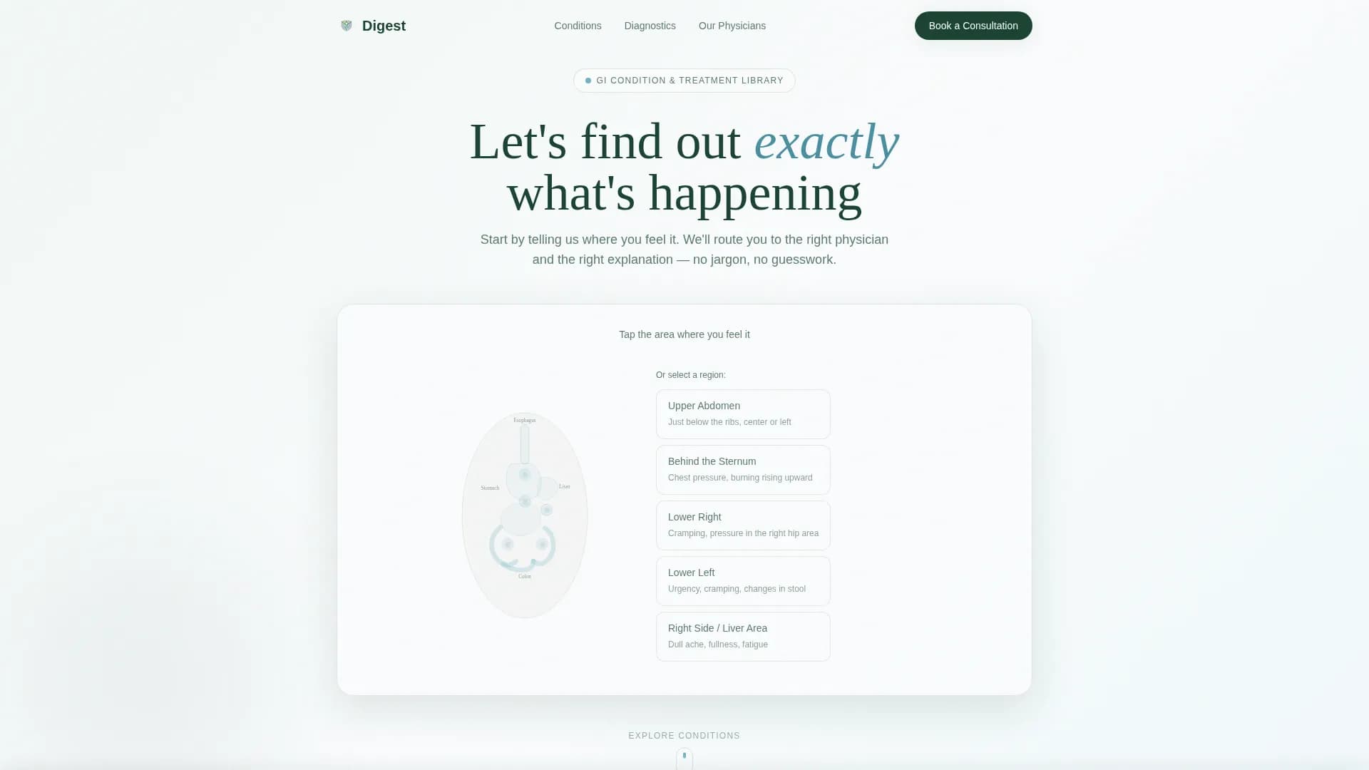 Digest - Gastroenterology Landing page Template