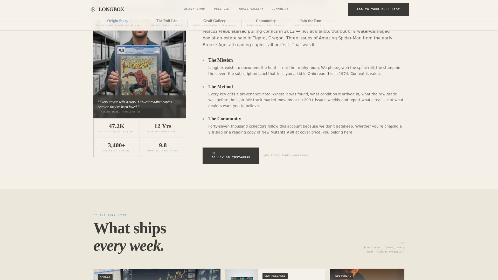 Longbox — Expert Comic Book Collecting Landing Page Template