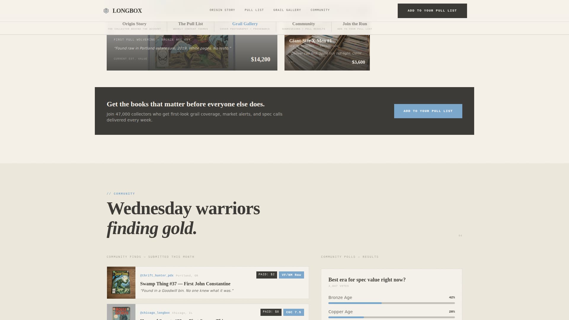 Longbox — Expert Comic Book Collecting Landing Page Template