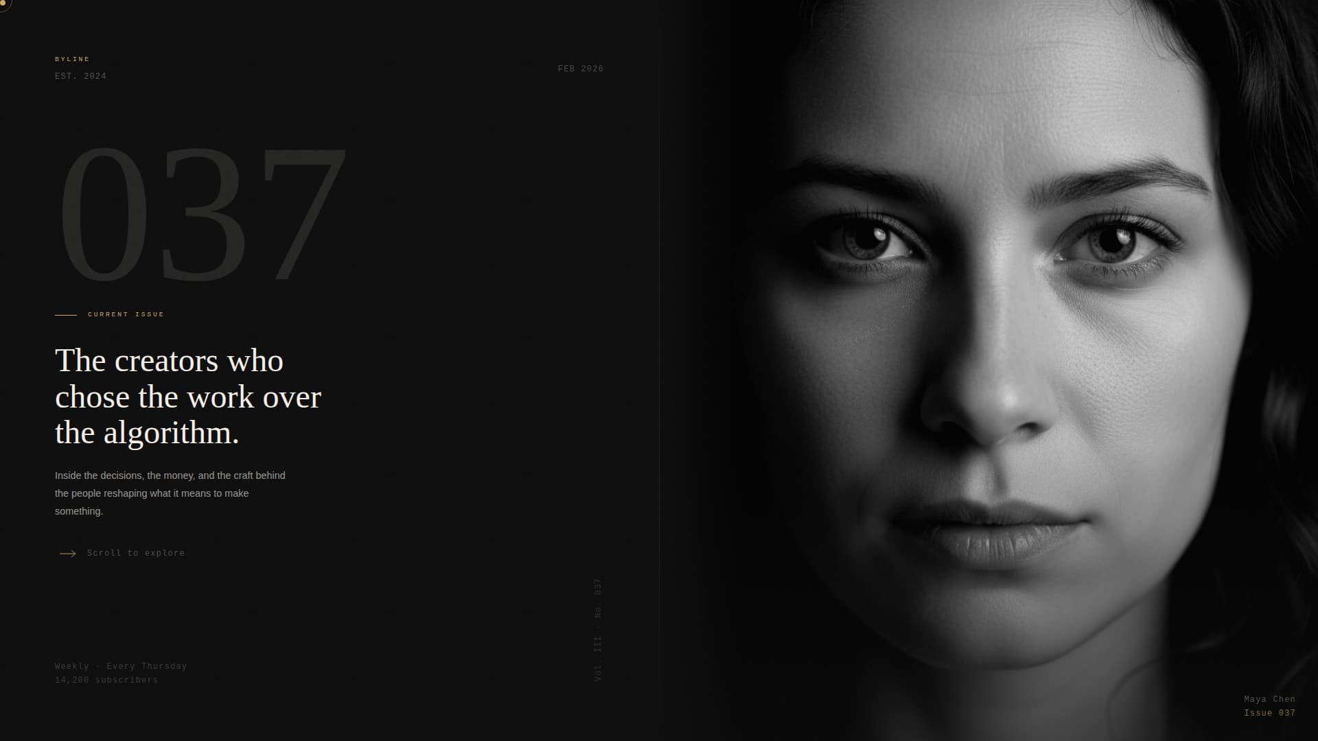 Creator Economy Newsletter Specialist Blog Website Template