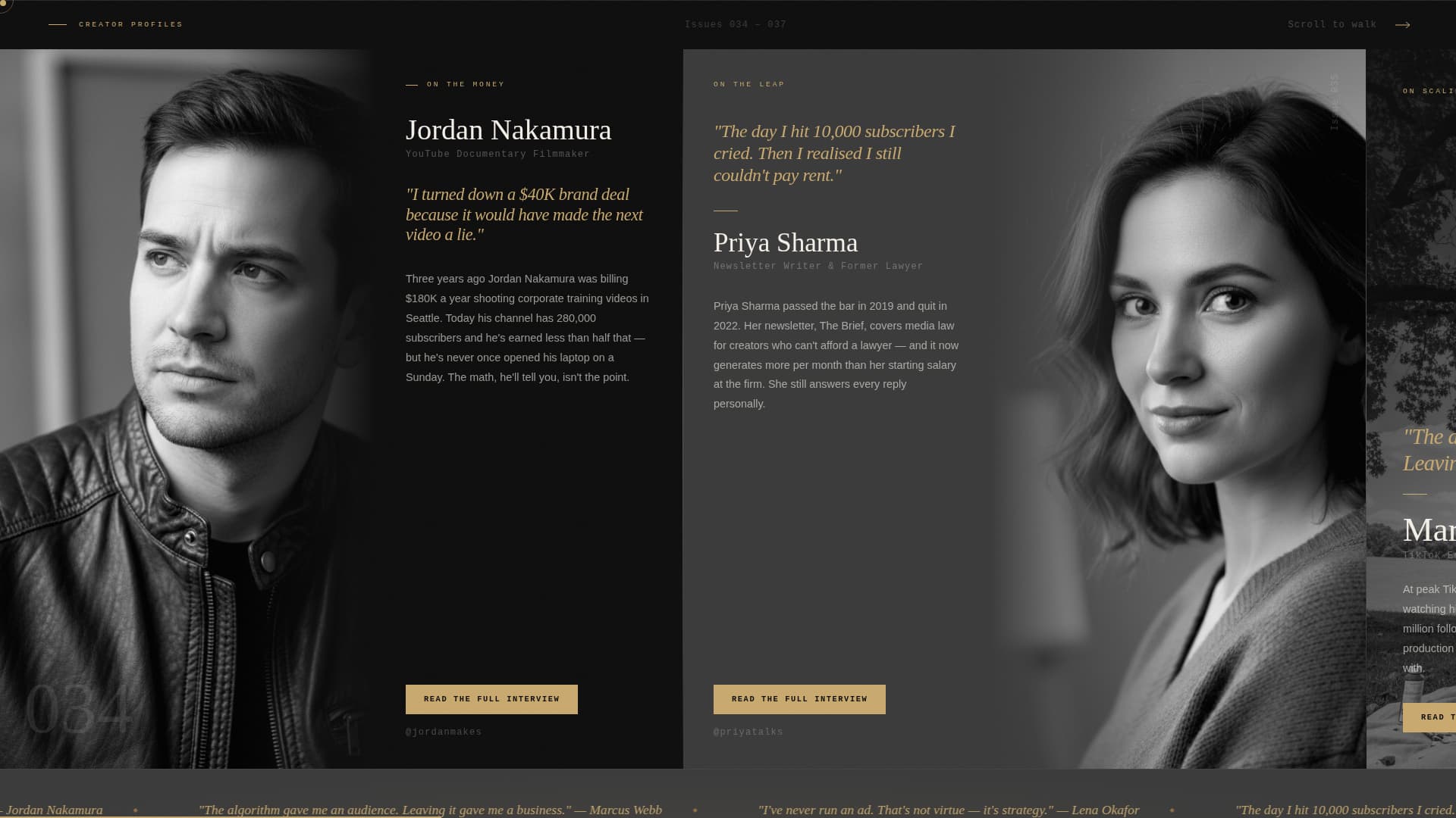 Creator Economy Newsletter Specialist Blog Website Template