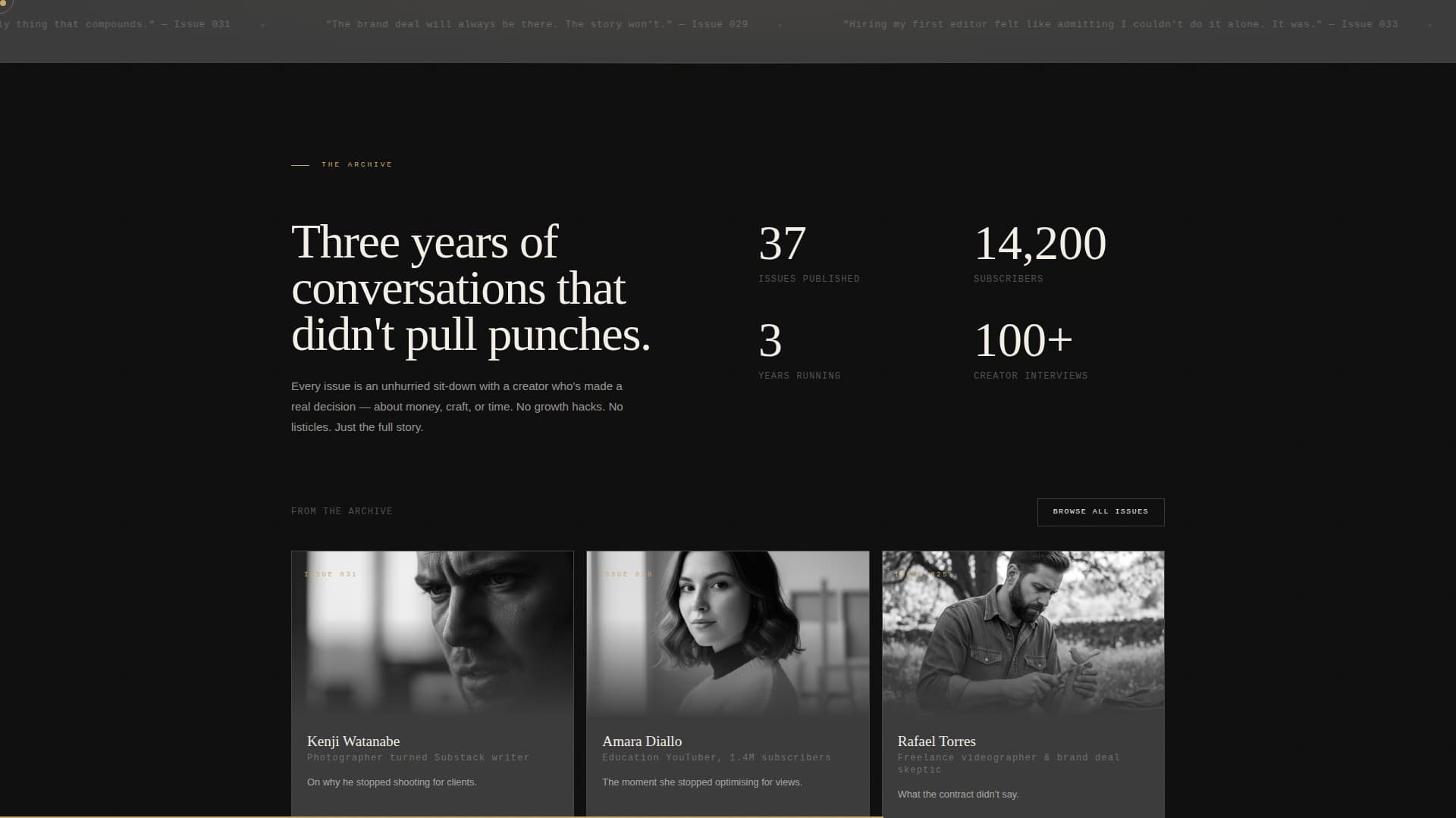 Creator Economy Newsletter Specialist Blog Website Template
