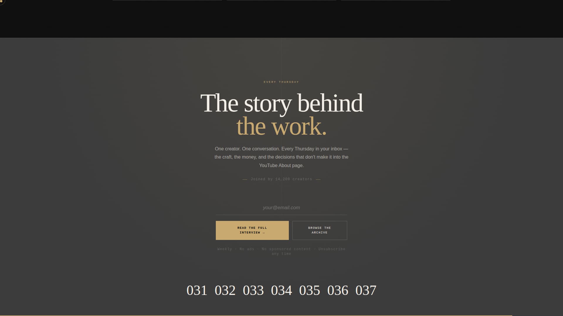 Creator Economy Newsletter Specialist Blog Website Template