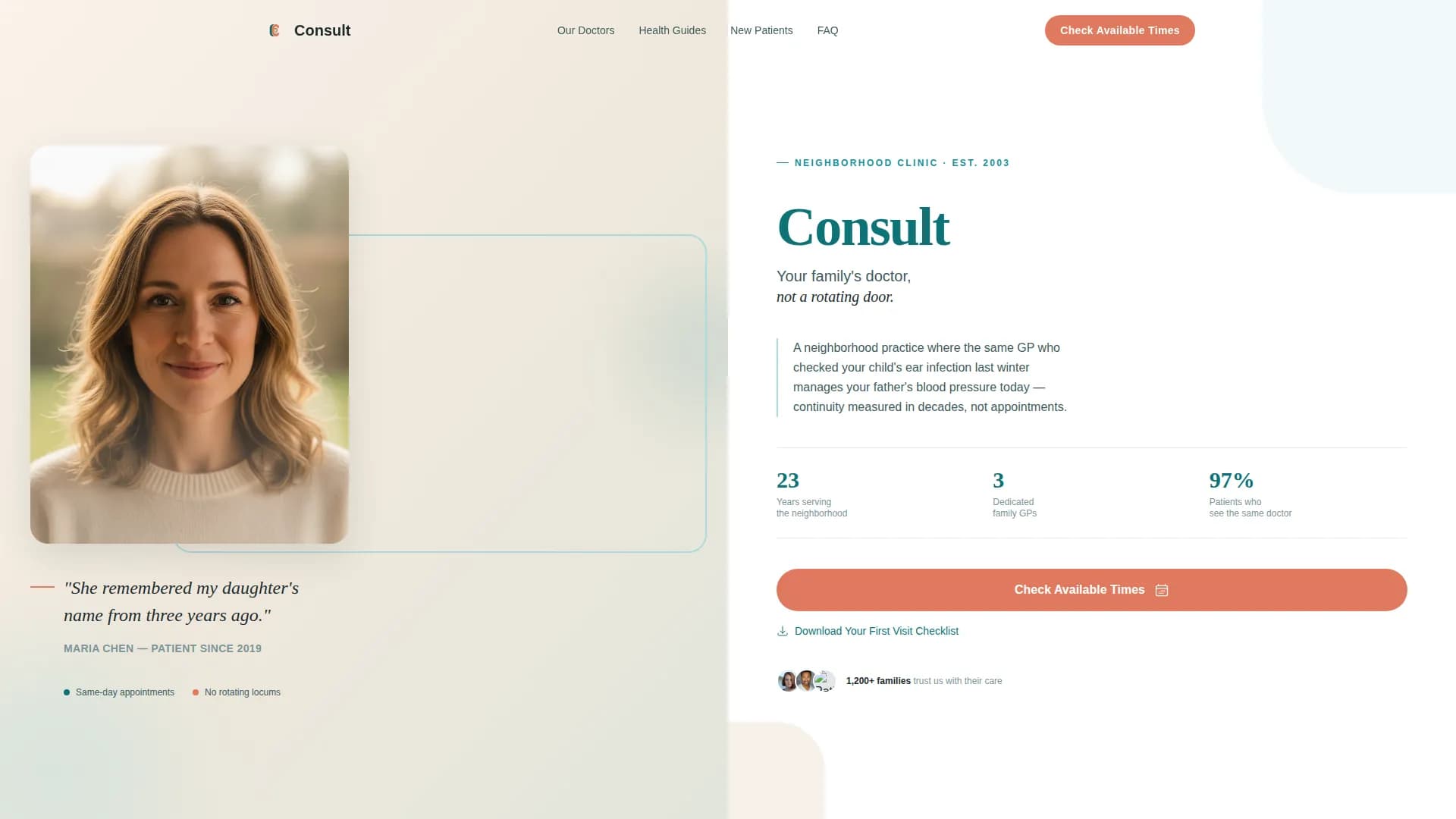 General Practitioner Appointment Booking Website Template