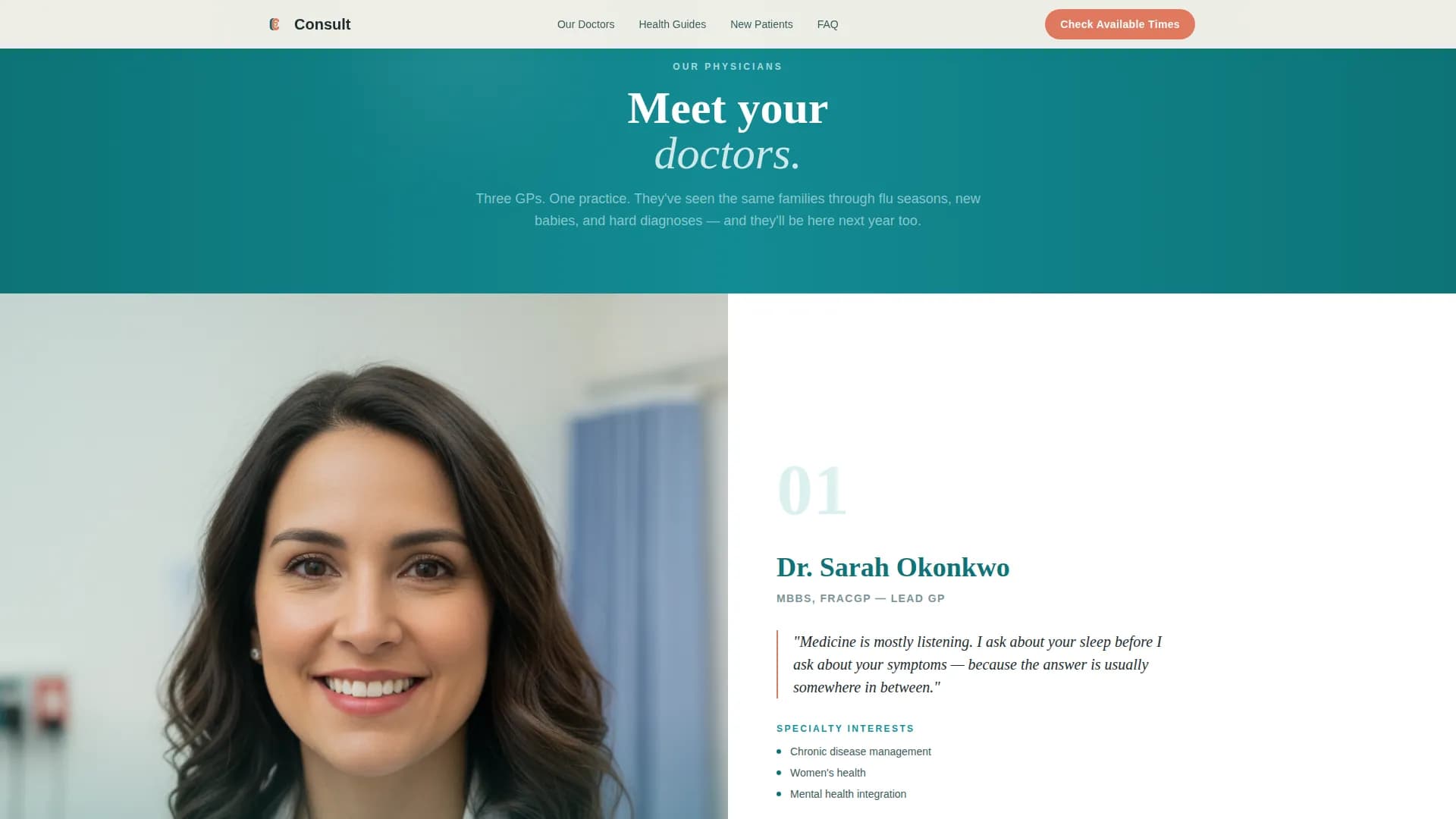 General Practitioner Appointment Booking Website Template