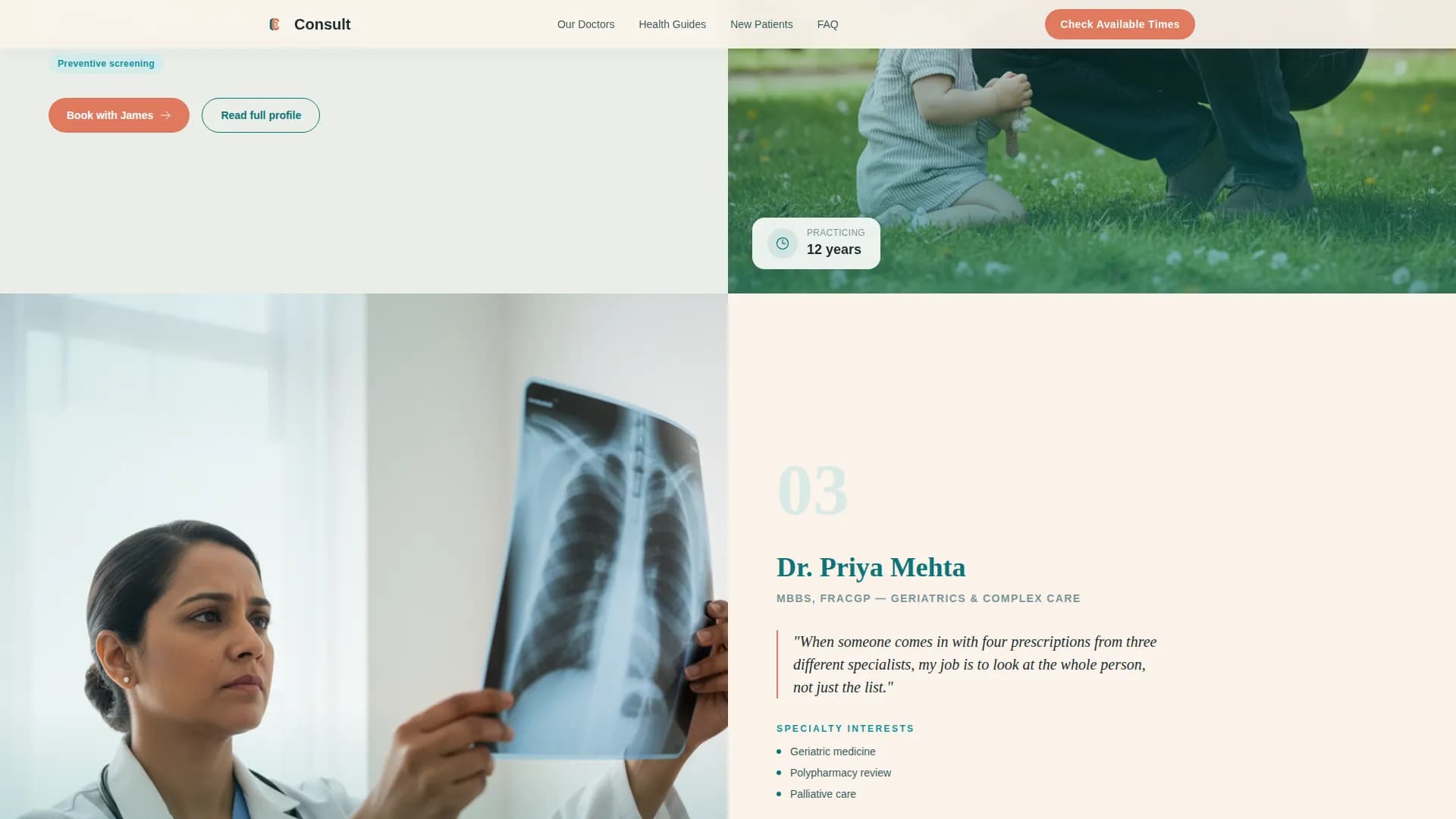 General Practitioner Appointment Booking Website Template