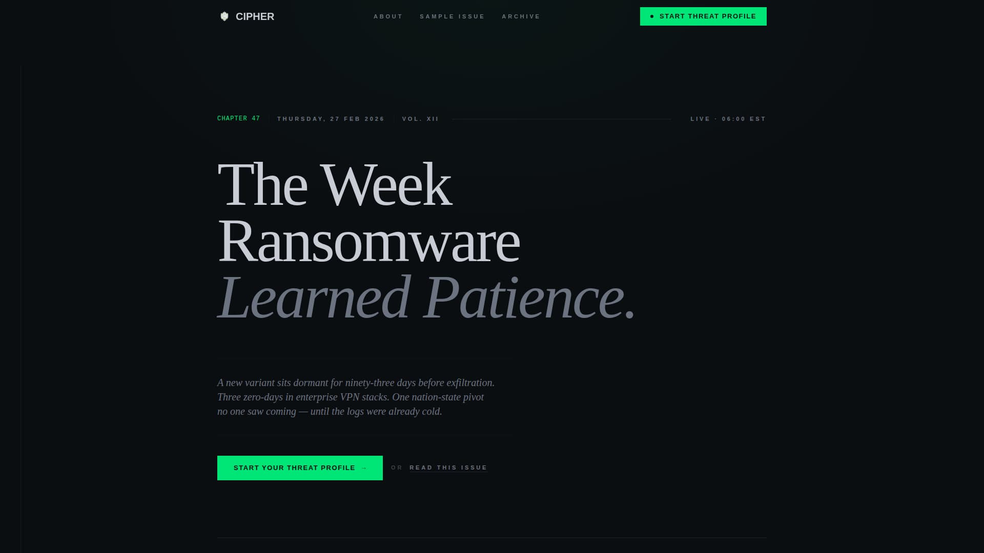 Cybersecurity Newsletter Blog Website Template