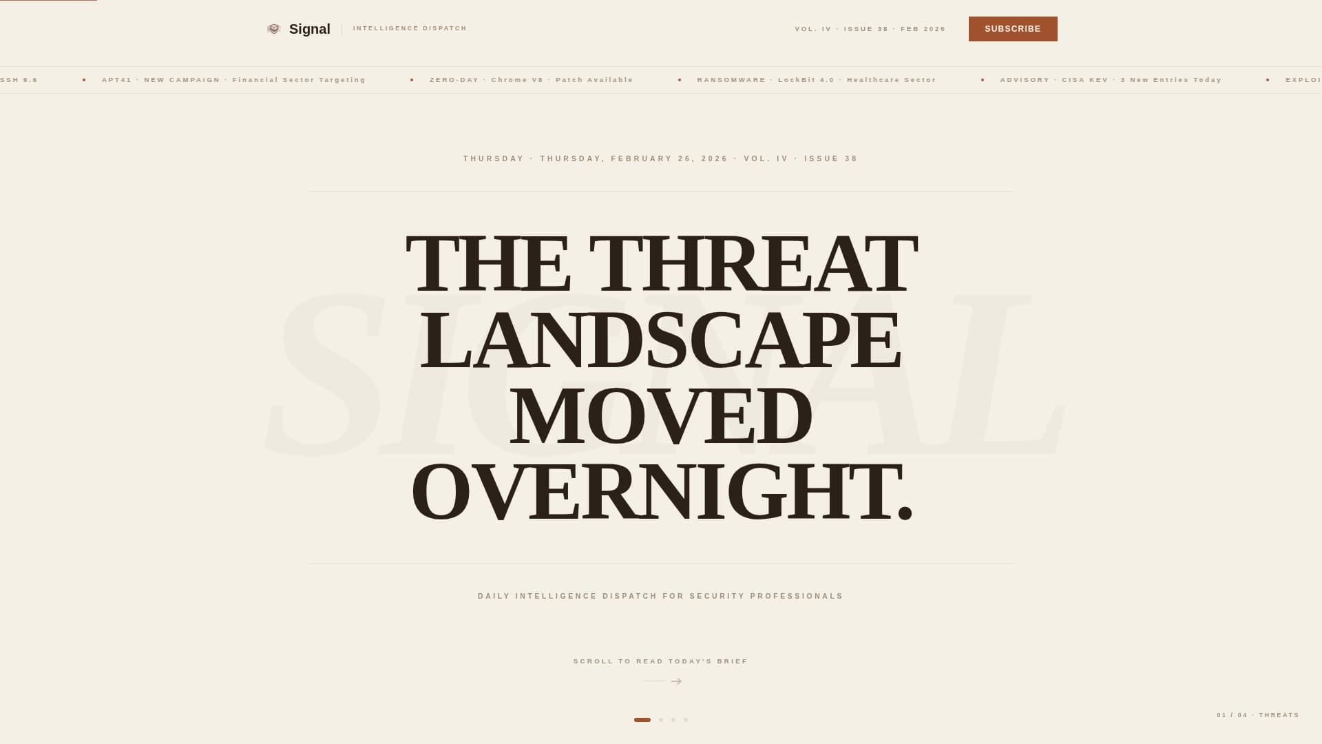 Cybersecurity Newsletter Professional Website Template