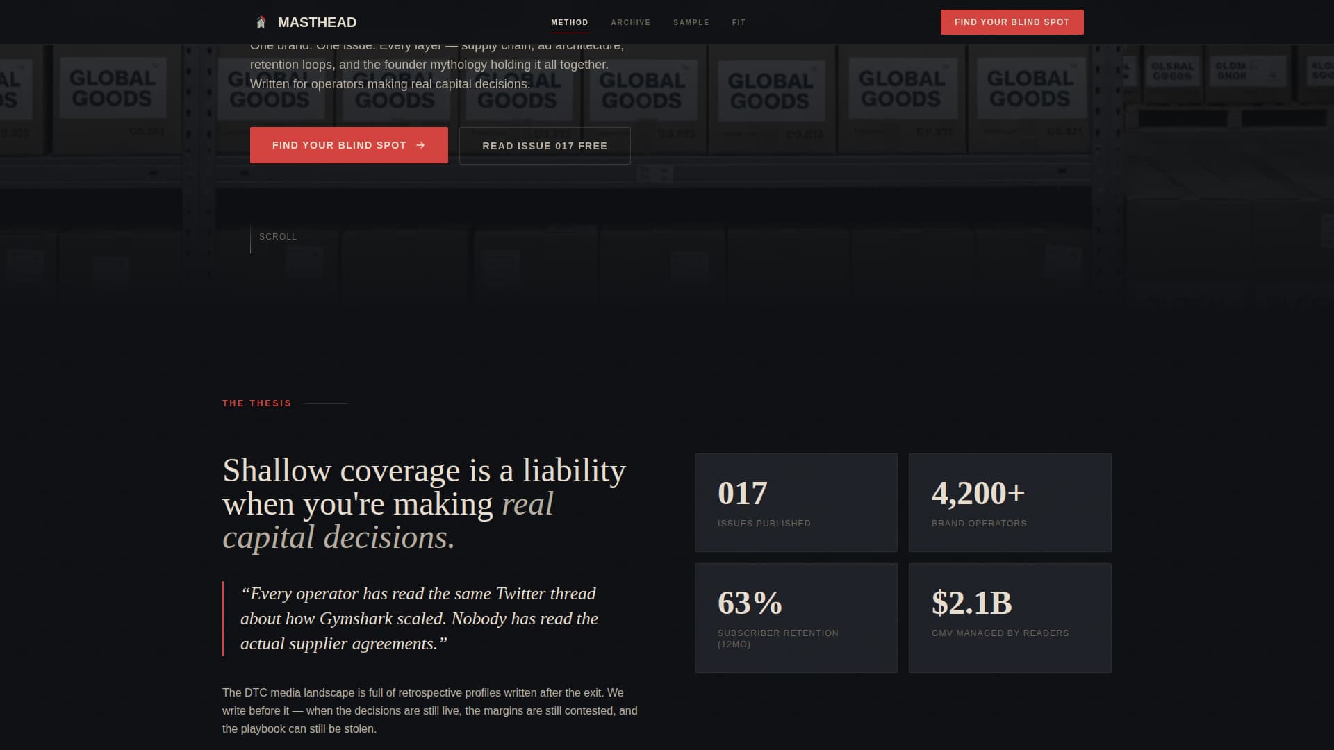 Masthead - Authoritative D2C Landing Page Template