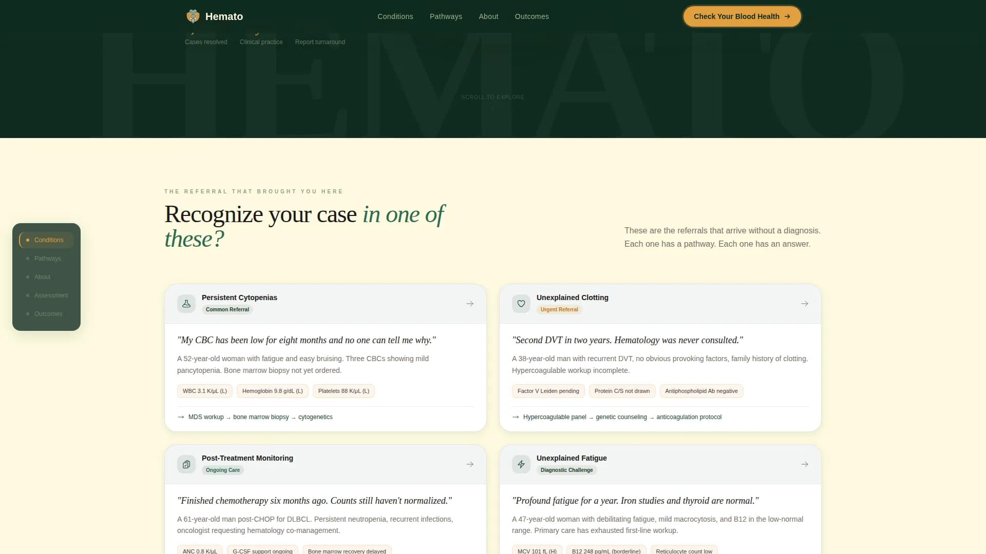 Hemato - Hematology Clinic Landing Page Template