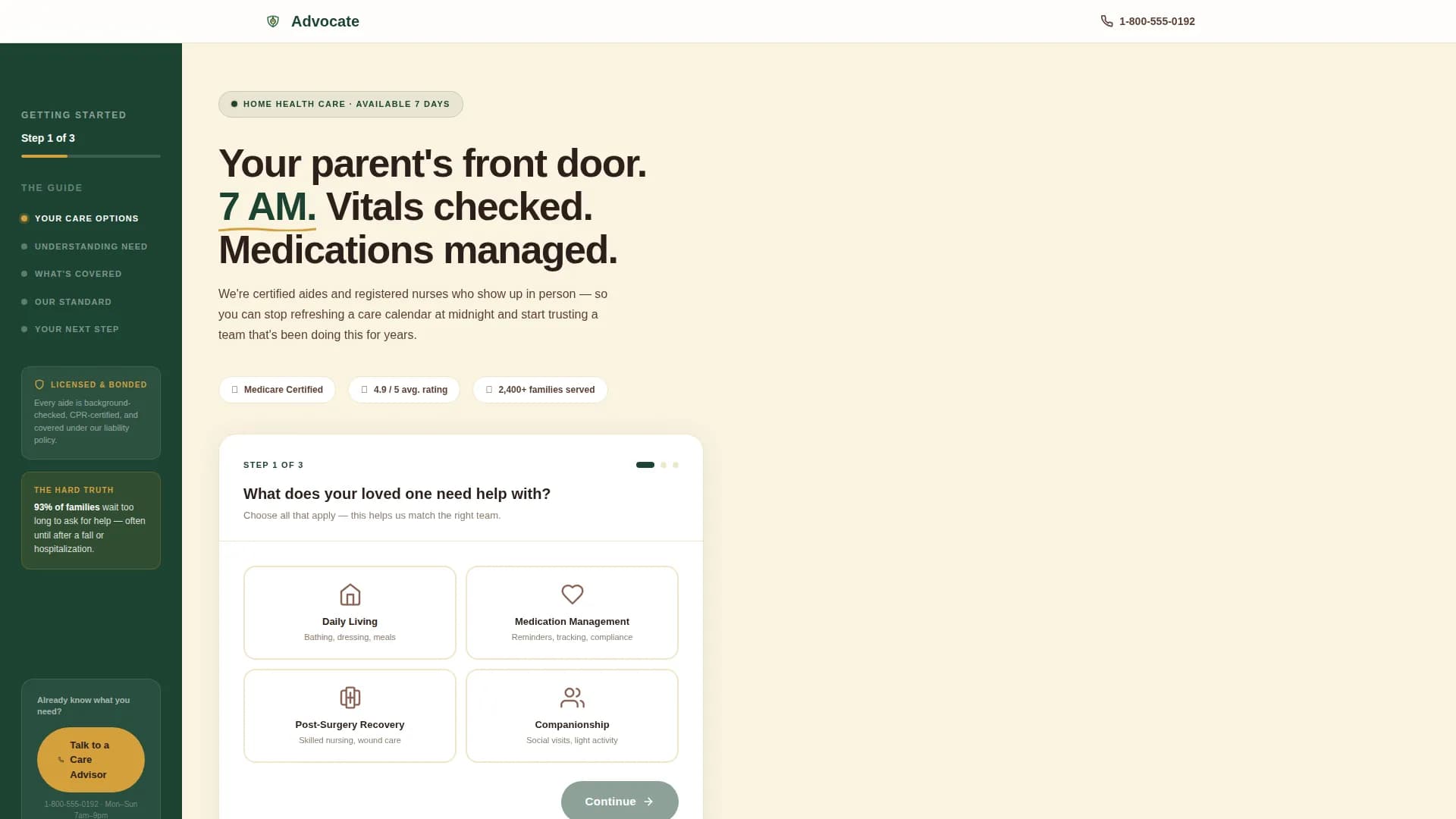 Home Health Care Website Template — In-Home Services