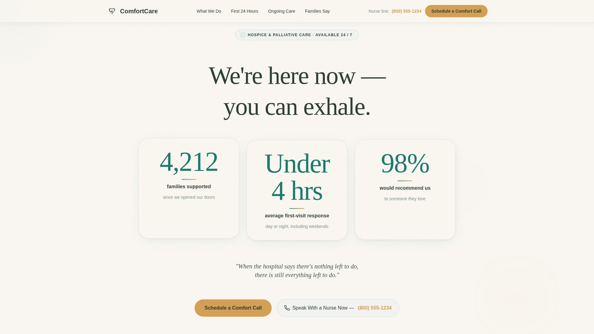 Home Health & Hospice Booking Website Template