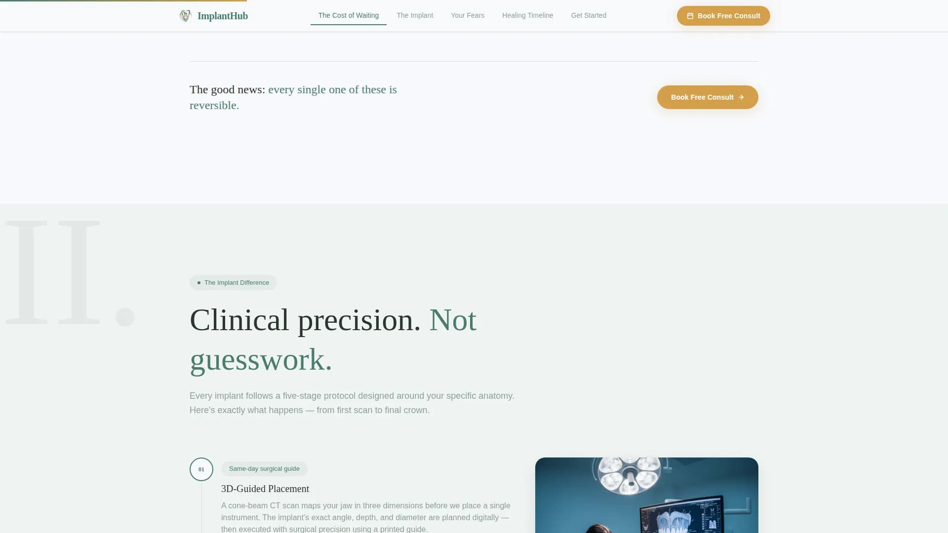 Premium Implant Dentist Appointment Booking Website Template