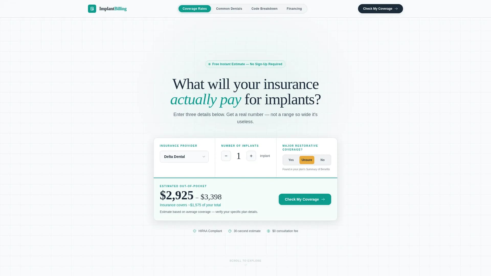 Certified Implant Dentist Appointment Booking Website Template