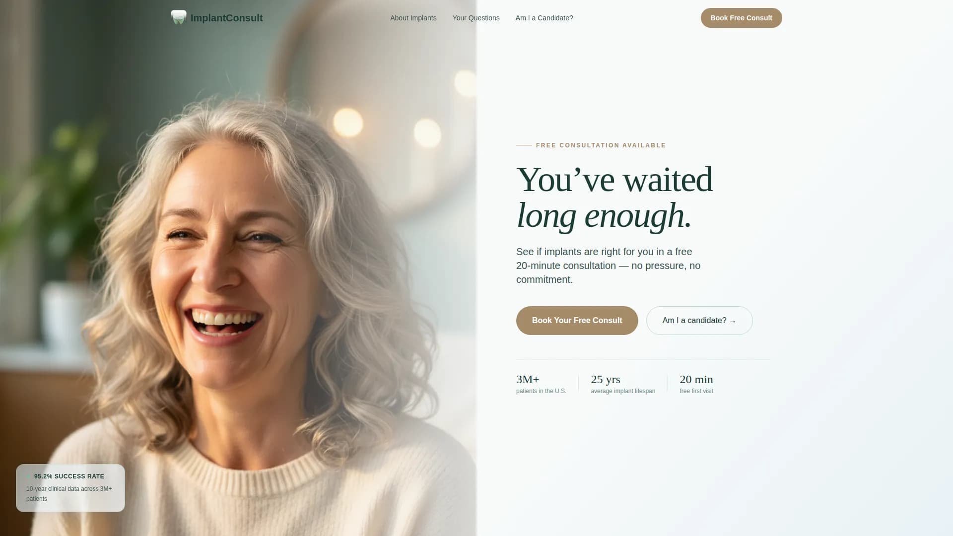 Local Implant Dentist Appointment Booking Website Template
