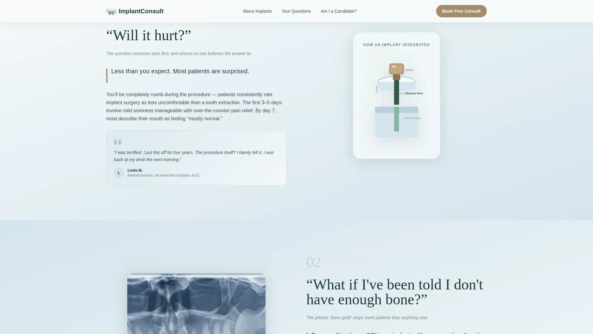 Local Implant Dentist Appointment Booking Website Template