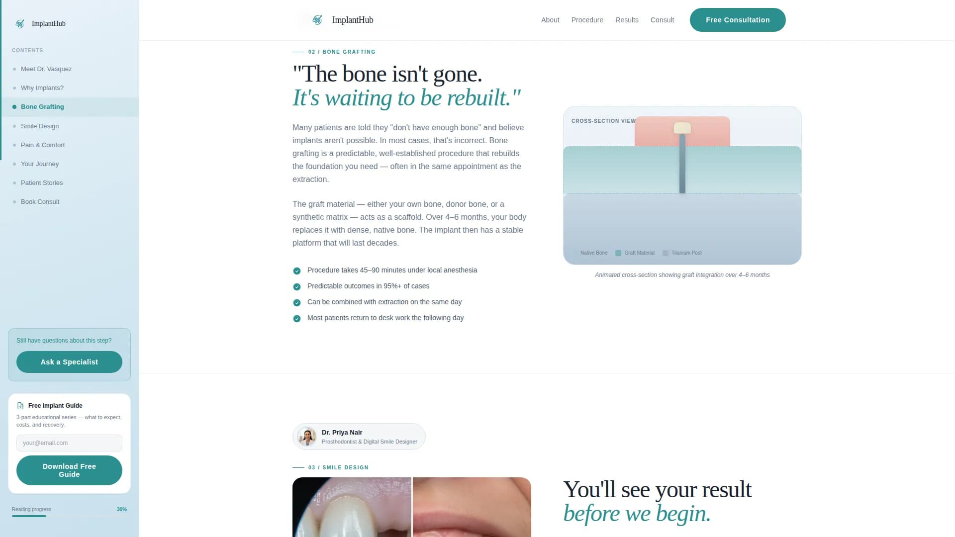 Expert Implant Dentist Appointment Booking Website Template