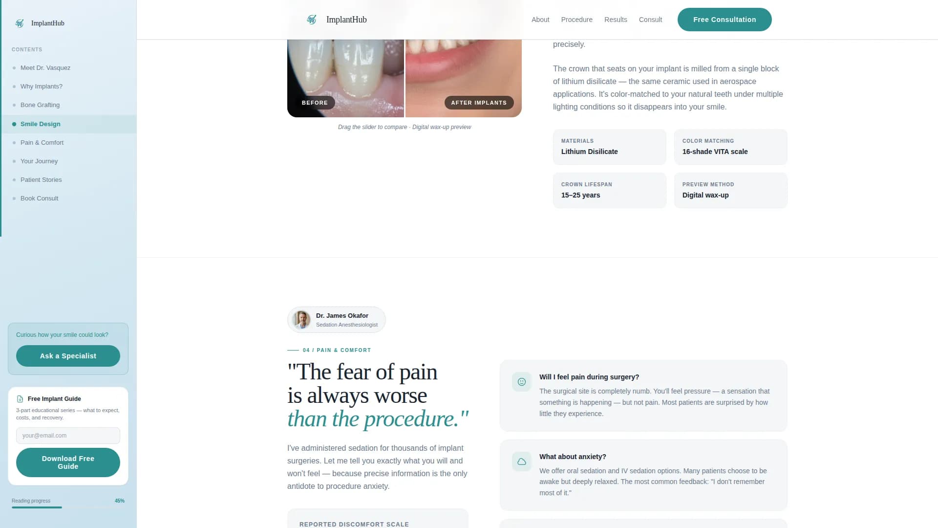 Expert Implant Dentist Appointment Booking Website Template
