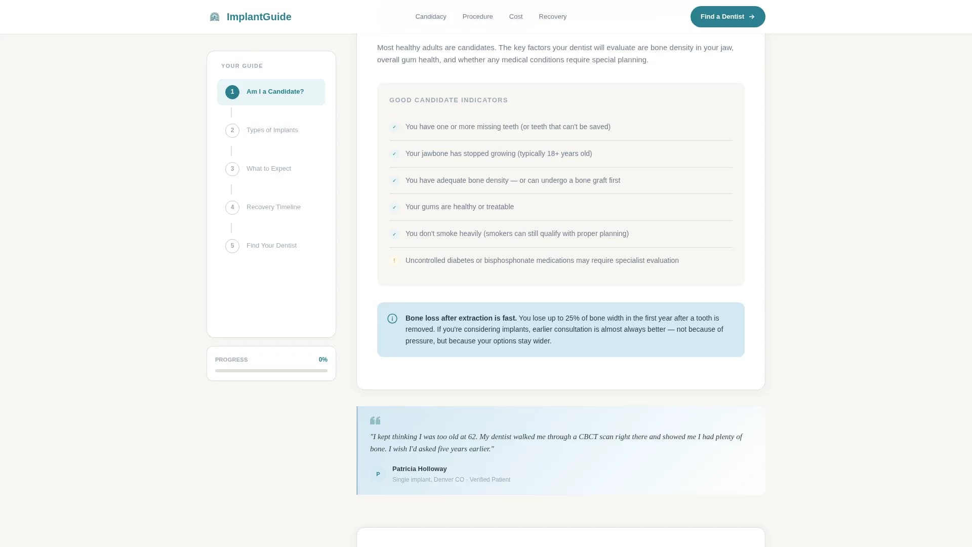 Implant Dentist Provider Directory Website Template