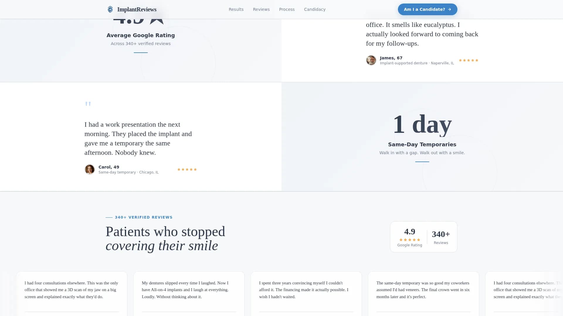 Specialist Implant Dentist Appointment Booking Website Template