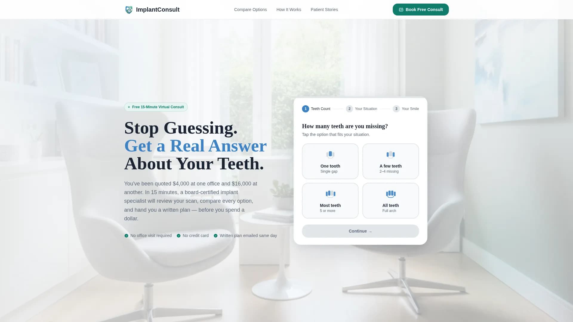 Complete Implant Dentist Appointment Booking Website Template