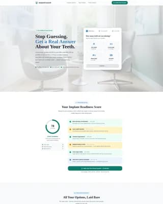 Complete Implant Dentist Appointment Booking Website Template