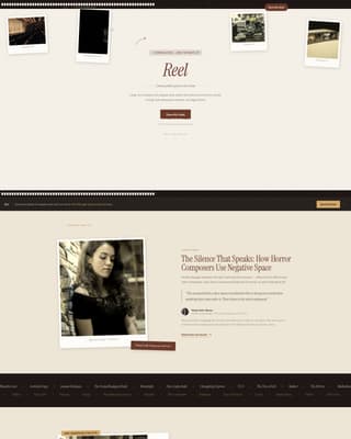 Reel — Editorial Cinematography Landing Page Template