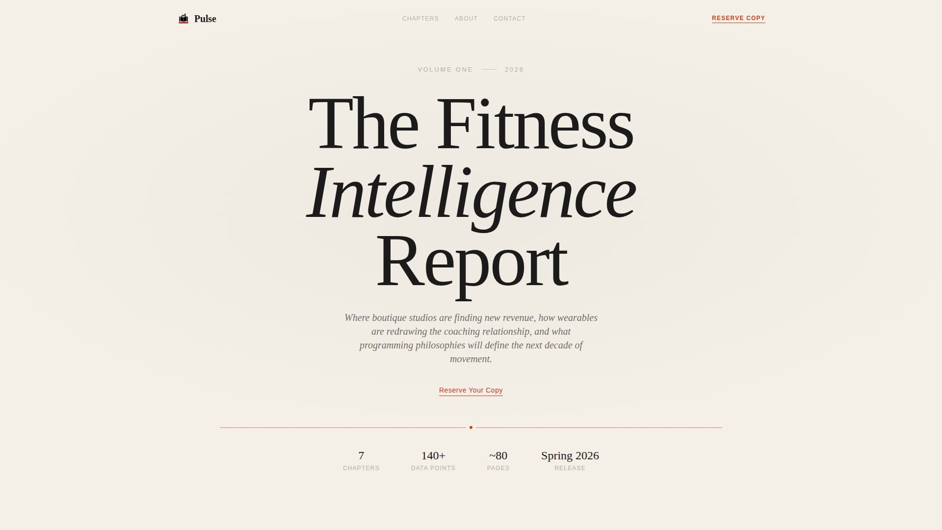 Pulse - Authoritative Fitness Industry Landing Page Template