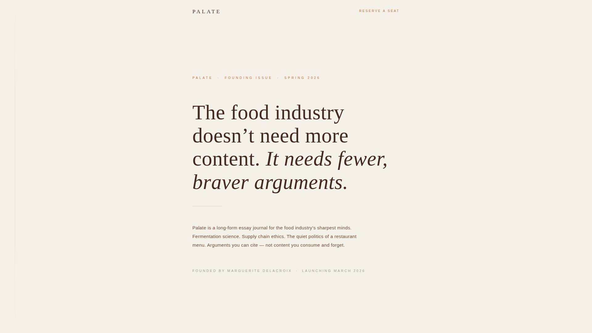 Palate - Bold Food Industry Landing Page Template
