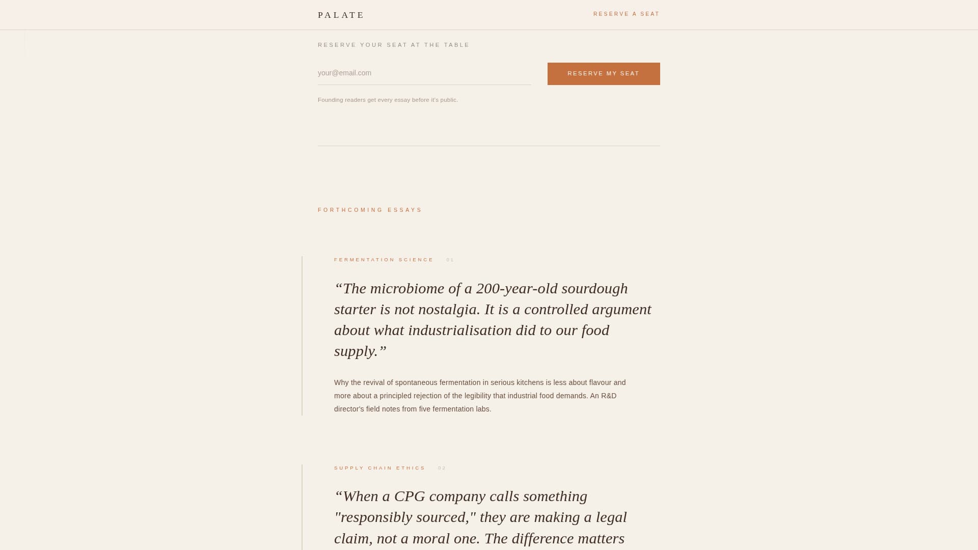 Palate - Bold Food Industry Landing Page Template