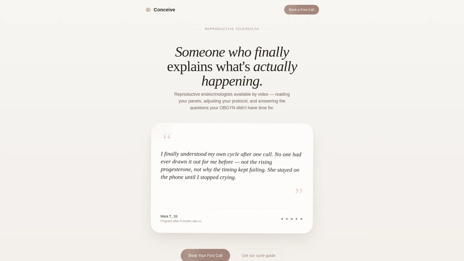 Infertility Care Booking Website Template
