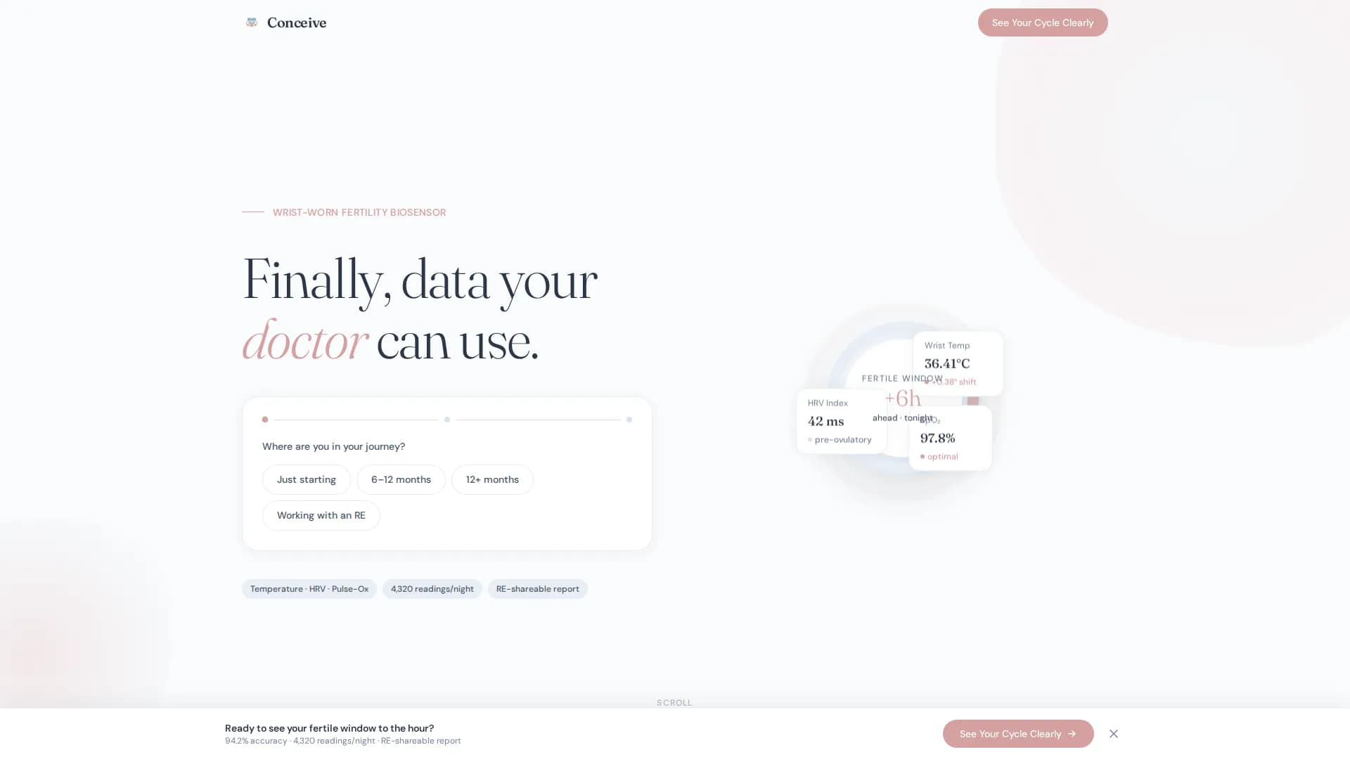 Conceive - Fertility Wearable Landing Page Template