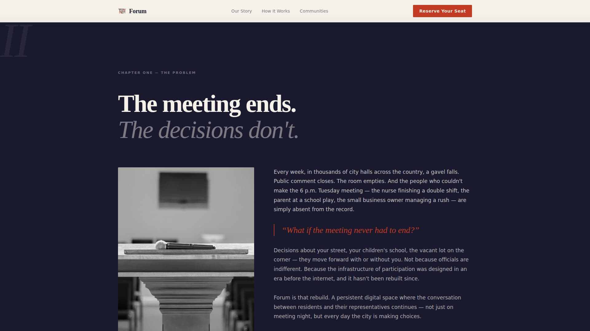 Forum - Civic Community Landing Page Template