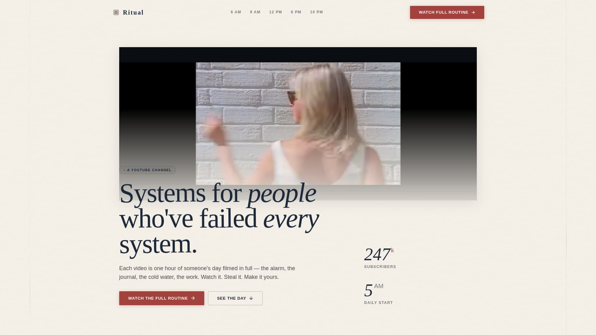 Ritual — Proven Habit Formation Landing Page Template