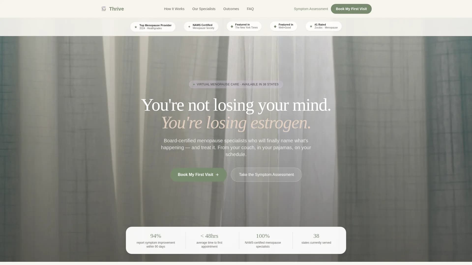 Menopause Care Booking Website Template