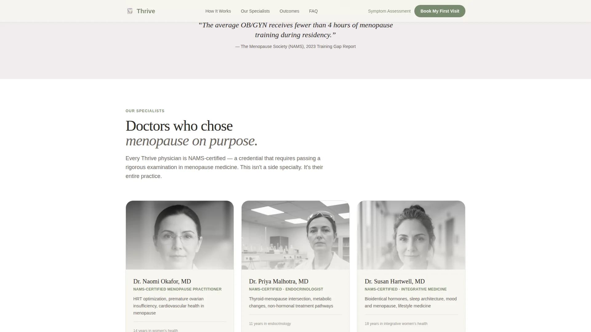 Menopause Care Booking Website Template