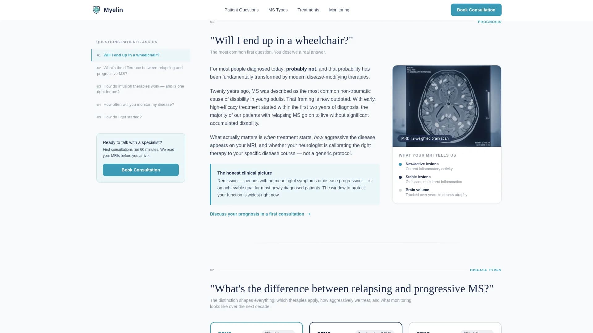 Multiple Sclerosis Care Booking Website Template