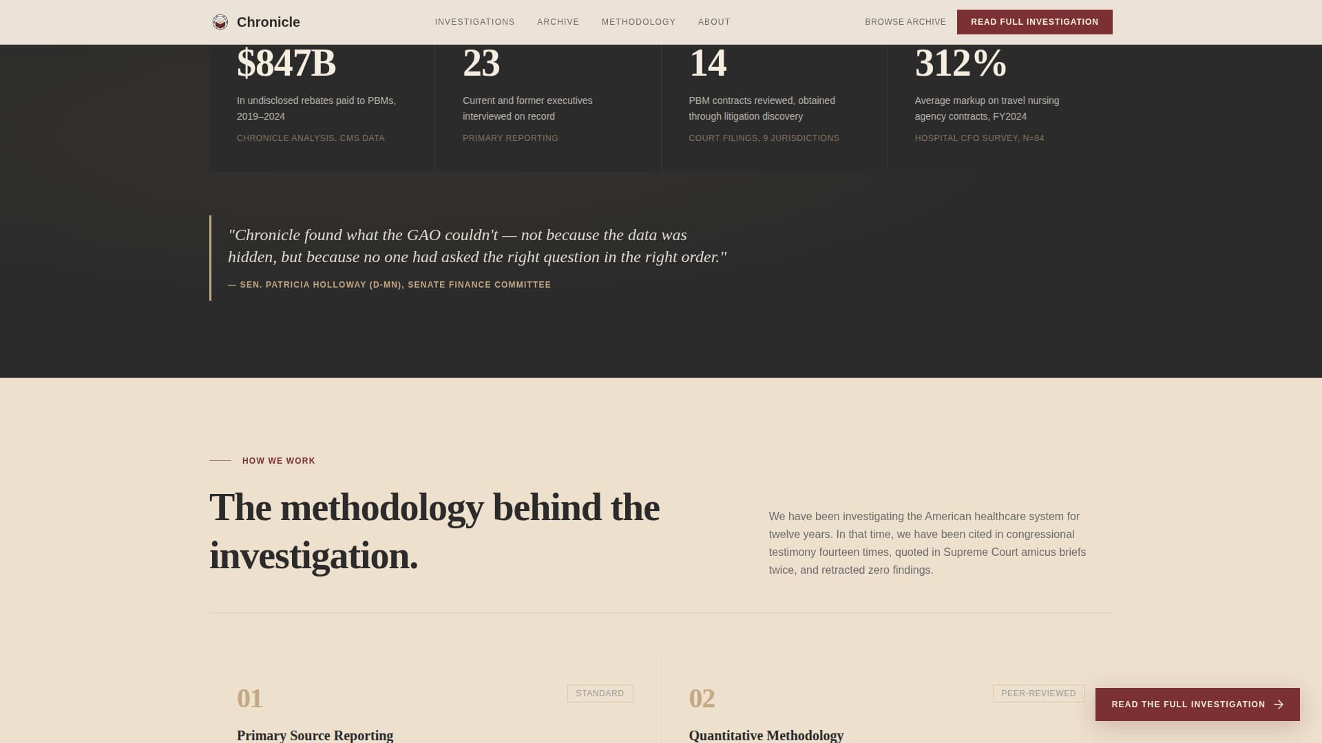 Chronicle - Authoritative Healthcare Landing Page Template