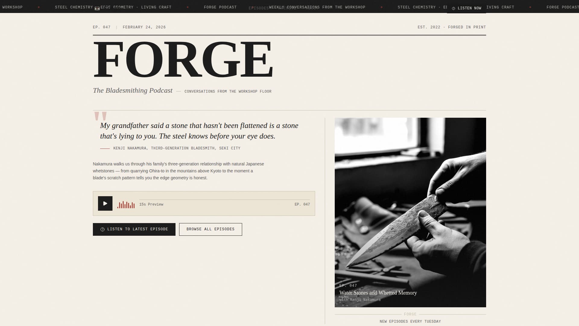 Forge - Authoritative Bladesmithing Landing Page Template