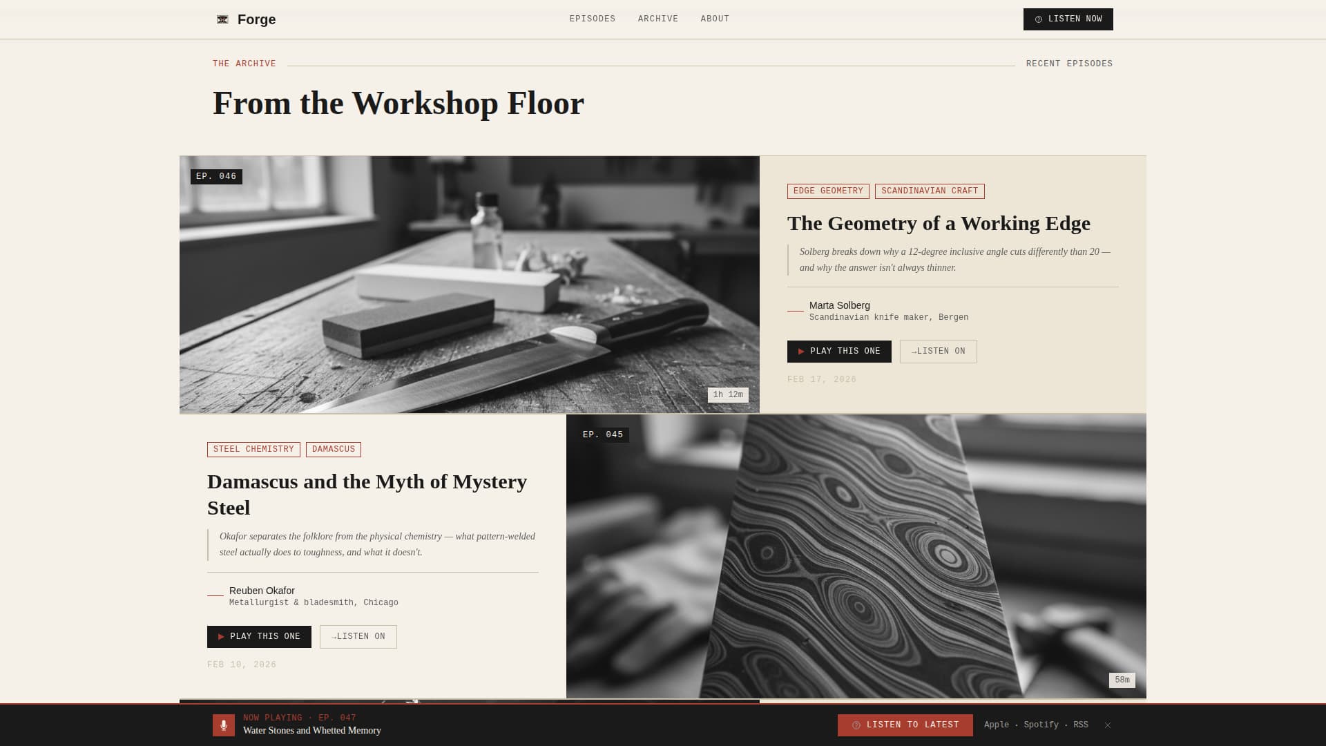 Forge - Authoritative Bladesmithing Landing Page Template
