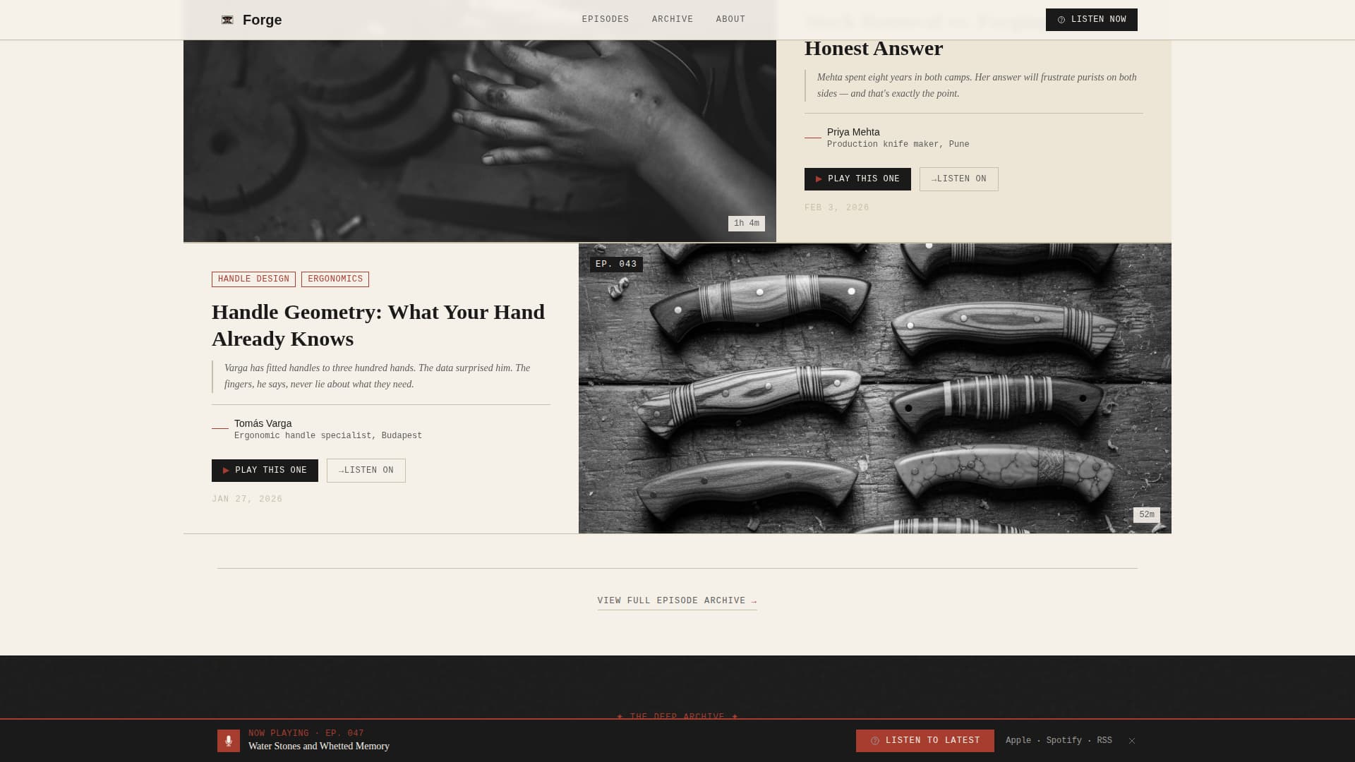 Forge - Authoritative Bladesmithing Landing Page Template