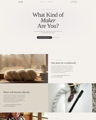 Stitch - Editorial Knitting Landing Page Template