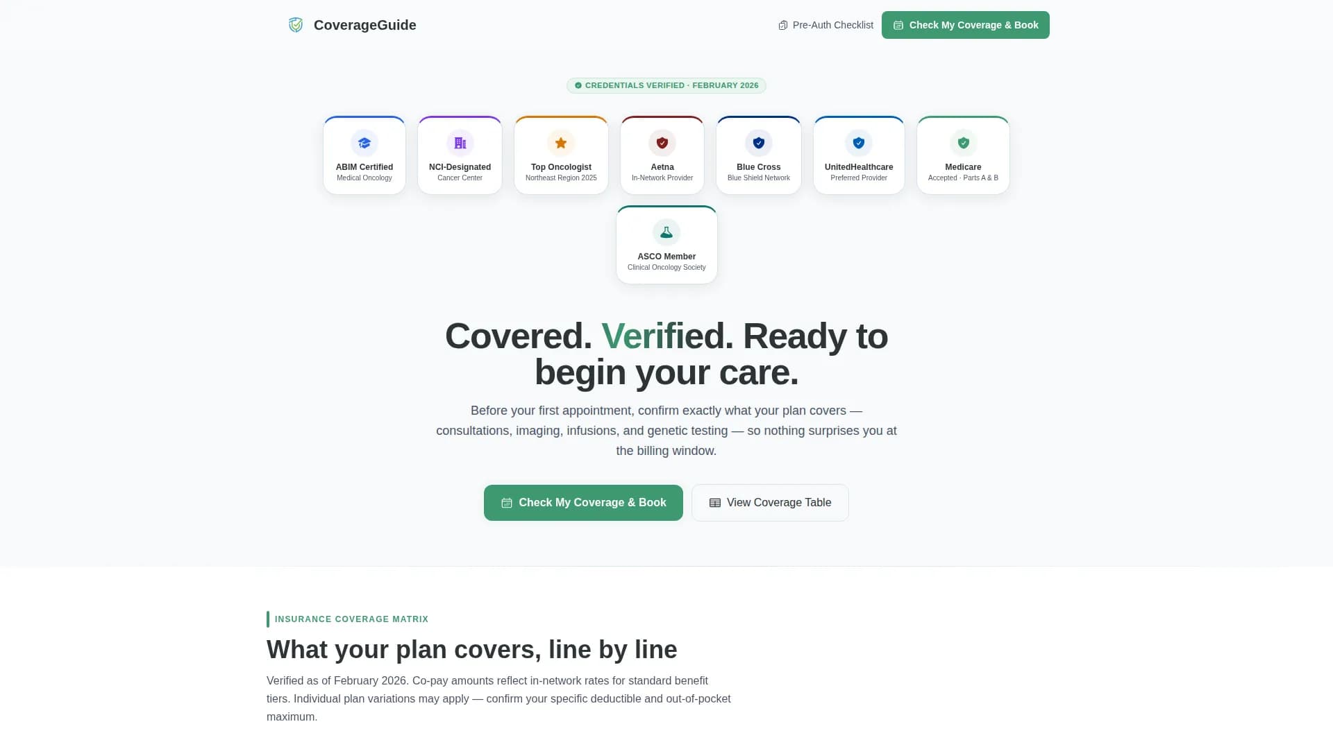 Oncologist Website Template — Cancer Care Services