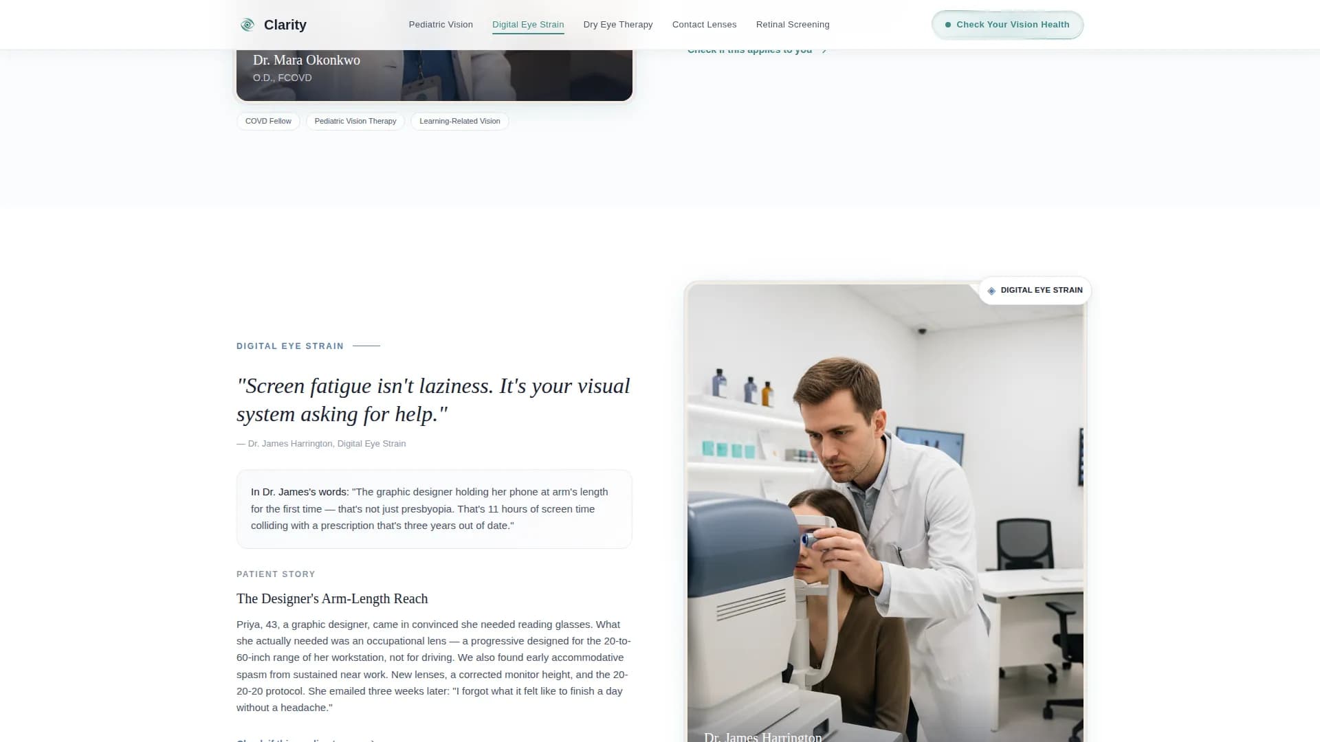 Eye Care & Optometry Booking Website Template