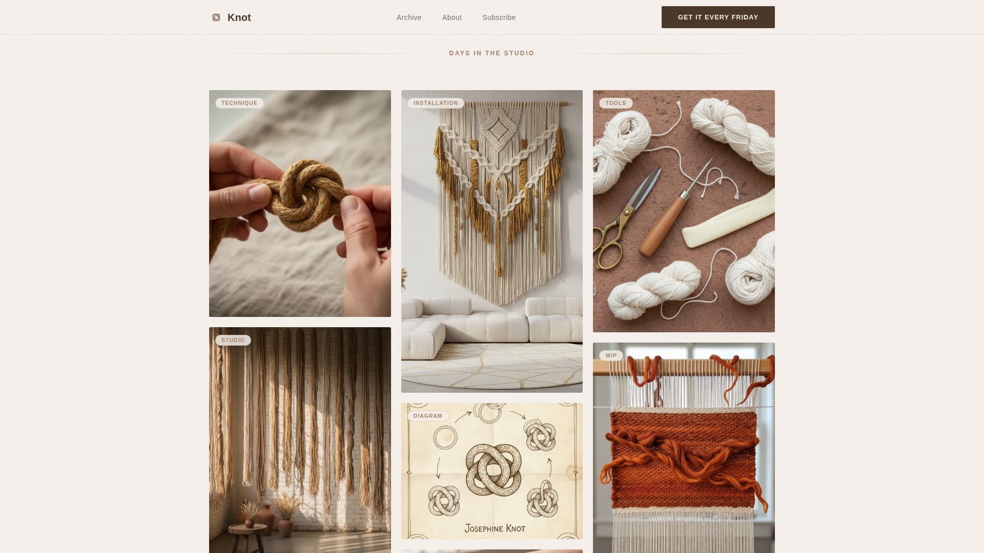 Knot — Premium Textile Arts Landing Page Template
