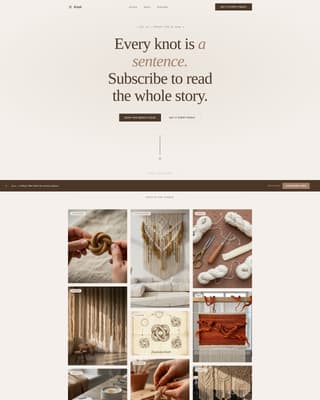 Knot — Premium Textile Arts Landing Page Template
