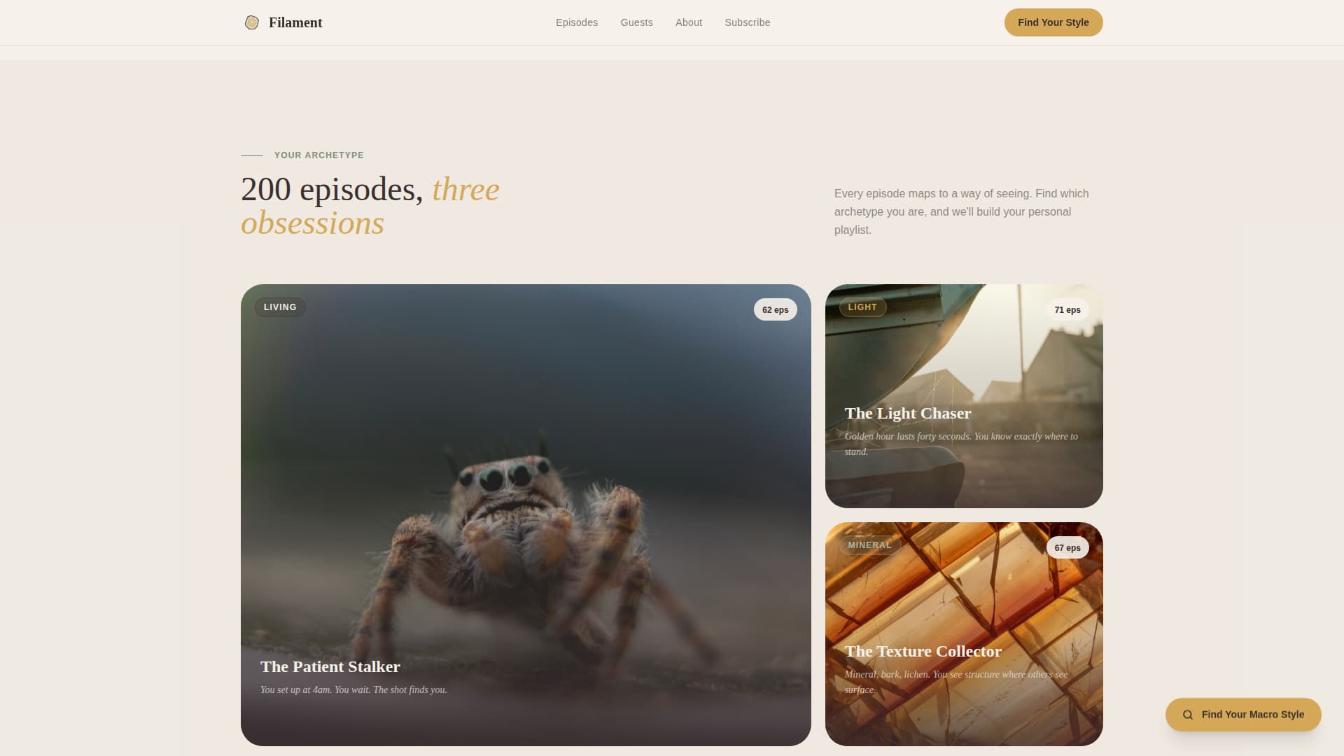 Filament - Captivating Macrophotography Landing Page Template