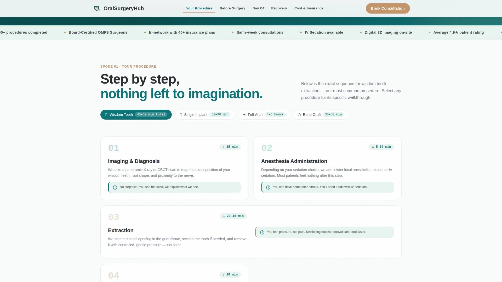 Oral Surgeon Booking Website Template